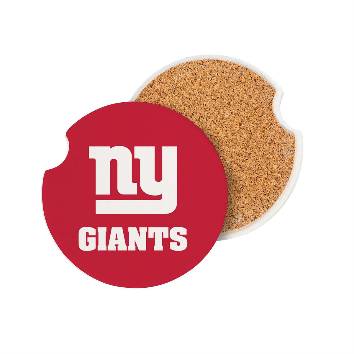 NEW YORK GIANTS 2-PIECE CAR COASTER SET