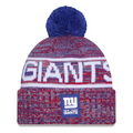 NEW YORK GIANTS 2025 NFL SIDELINE COLD WEATHER CUFFED KNIT WITH POM - RED
