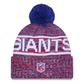 NEW YORK GIANTS 2025 NFL SIDELINE COLD WEATHER CUFFED KNIT WITH POM - RED