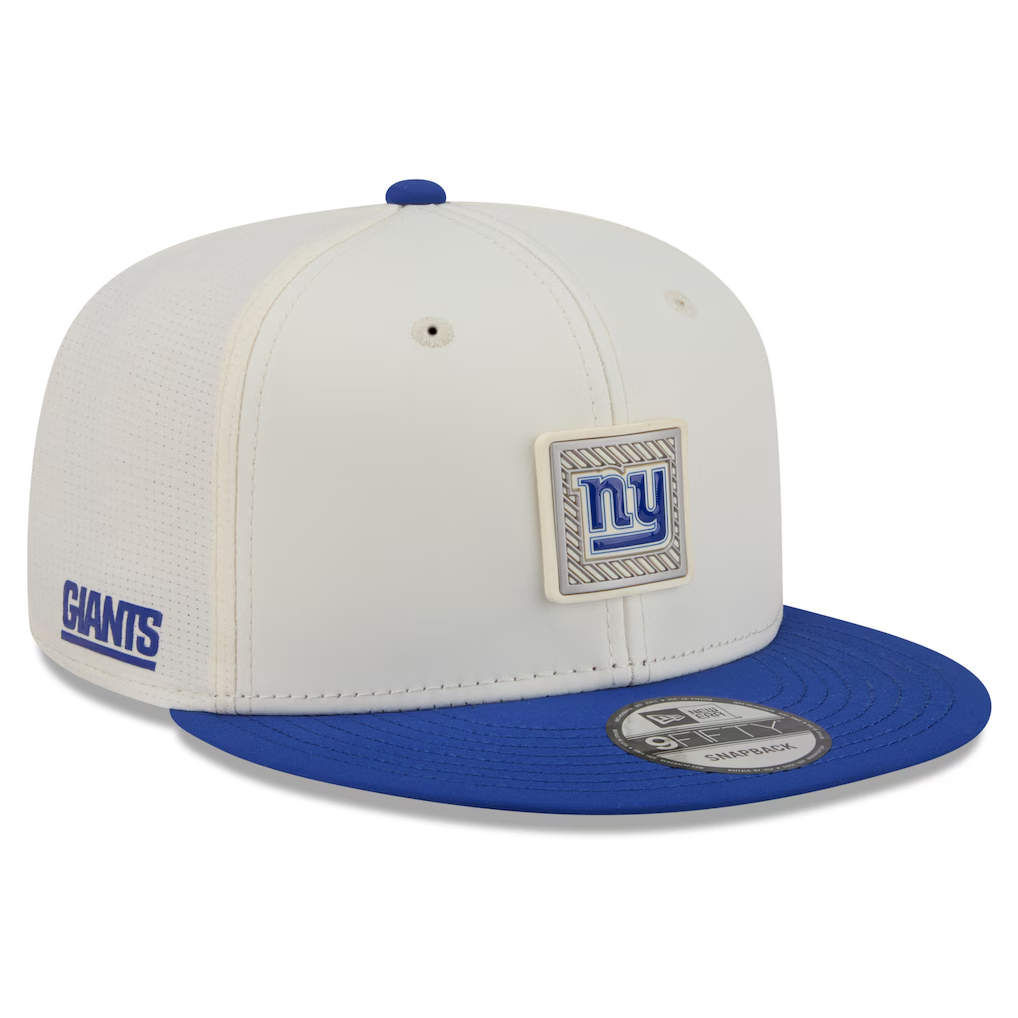 NEW YORK GIANTS 2026 NFL TRAINING CAMP 9FIFTY SNAPBACK HAT - CHROME WHITE/BLUE