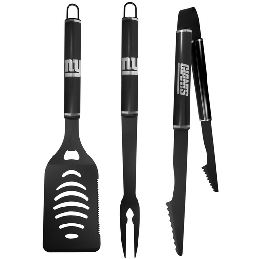 NEW YORK GIANTS 3 PIECE MONOCHROMATIC BBQ SET - BLACK