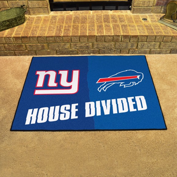 NEW YORK GIANTS / BUFFALO BILLS HOUSE DIVIDED 34" X 42.5" MAT