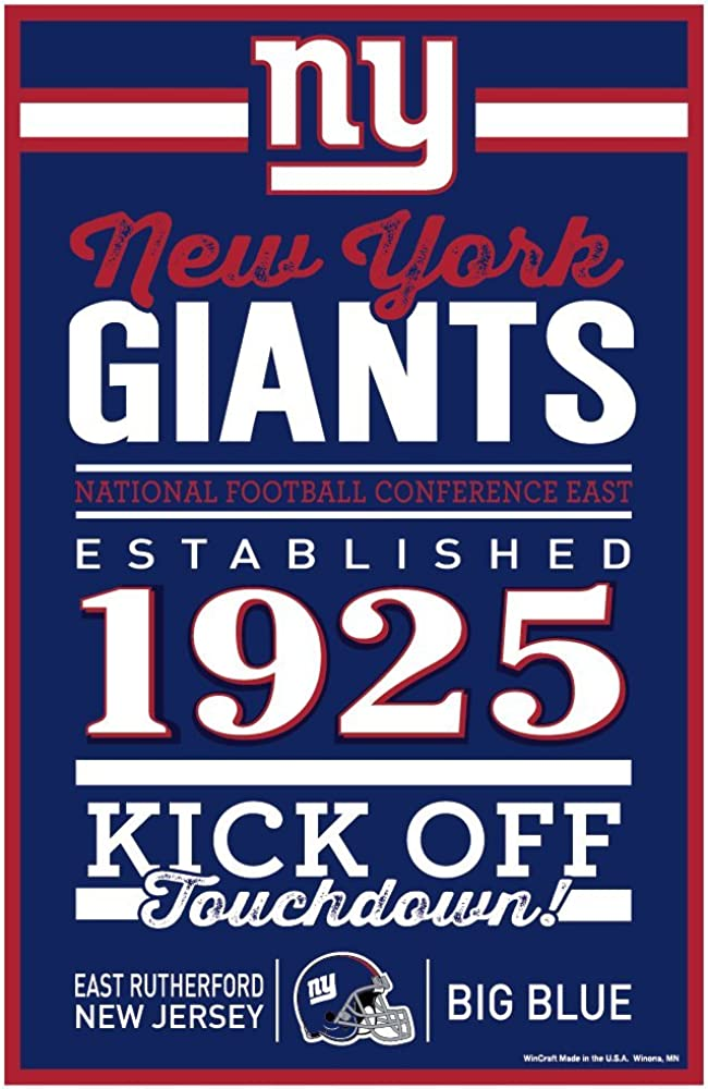 NEW YORK GIANTS HOME WORDAGE 11X17 CARTEL DE PARED