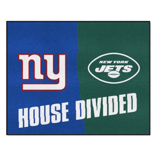 NEW YORK GIANTS / NEW YORK JETS HOUSE DIVIDED 34" X 42.5" MAT