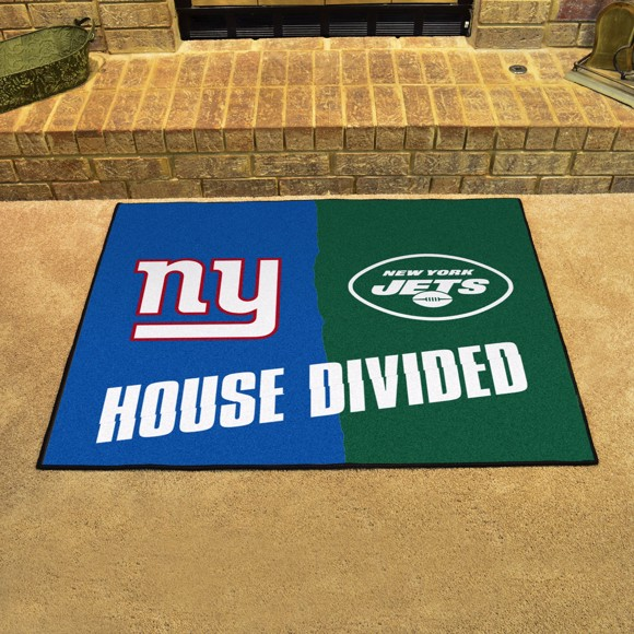 NEW YORK GIANTS / NEW YORK JETS HOUSE DIVIDED 34" X 42.5" MAT