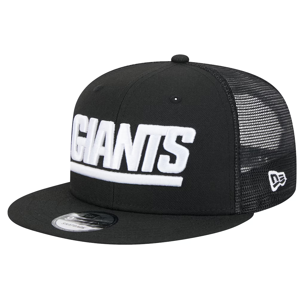 NEW YORK GIANTS RETRO EVERGREEN TRUCKER 9FIFTY SNAPBACK HAT - BLACK/WHITE