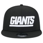 NEW YORK GIANTS RETRO EVERGREEN TRUCKER 9FIFTY SNAPBACK HAT - BLACK/WHITE