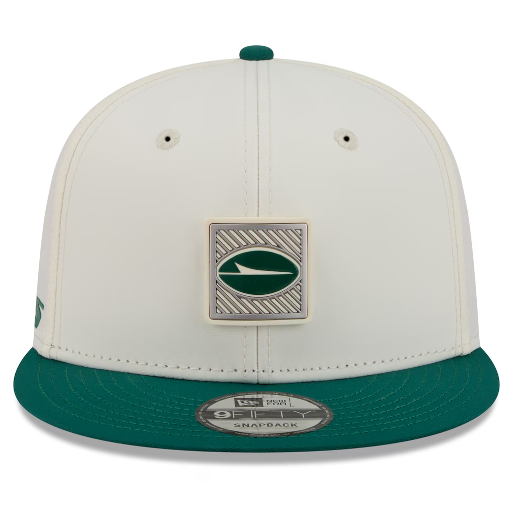 NEW YORK JETS 2026 NFL TRAINING CAMP 9FIFTY SNAPBACK HAT - CHROME WHITE/GREEN