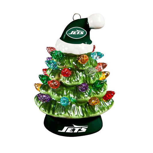 NEW YORK JETS 4" MINI LED TABLETOP CHRISTMAS TREE