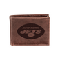 NEW YORK JETS BROWN BI-FOLD LEATHER WALLET