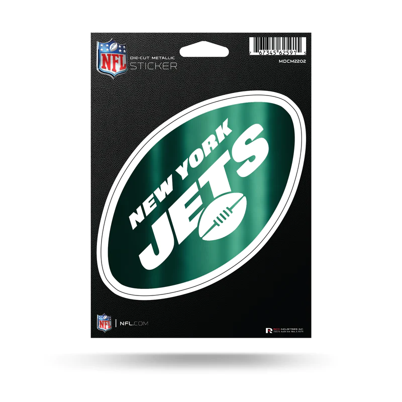 NEW YORK JETS DIE CUT METALLIC STICKER