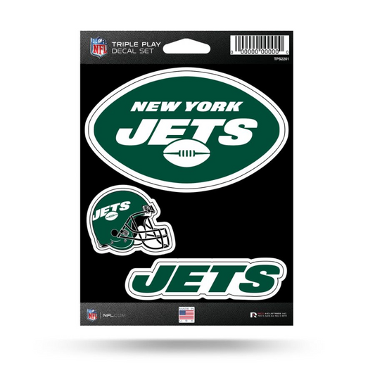 NEW YORK JETS TRIPLE PLAY DECAL SET