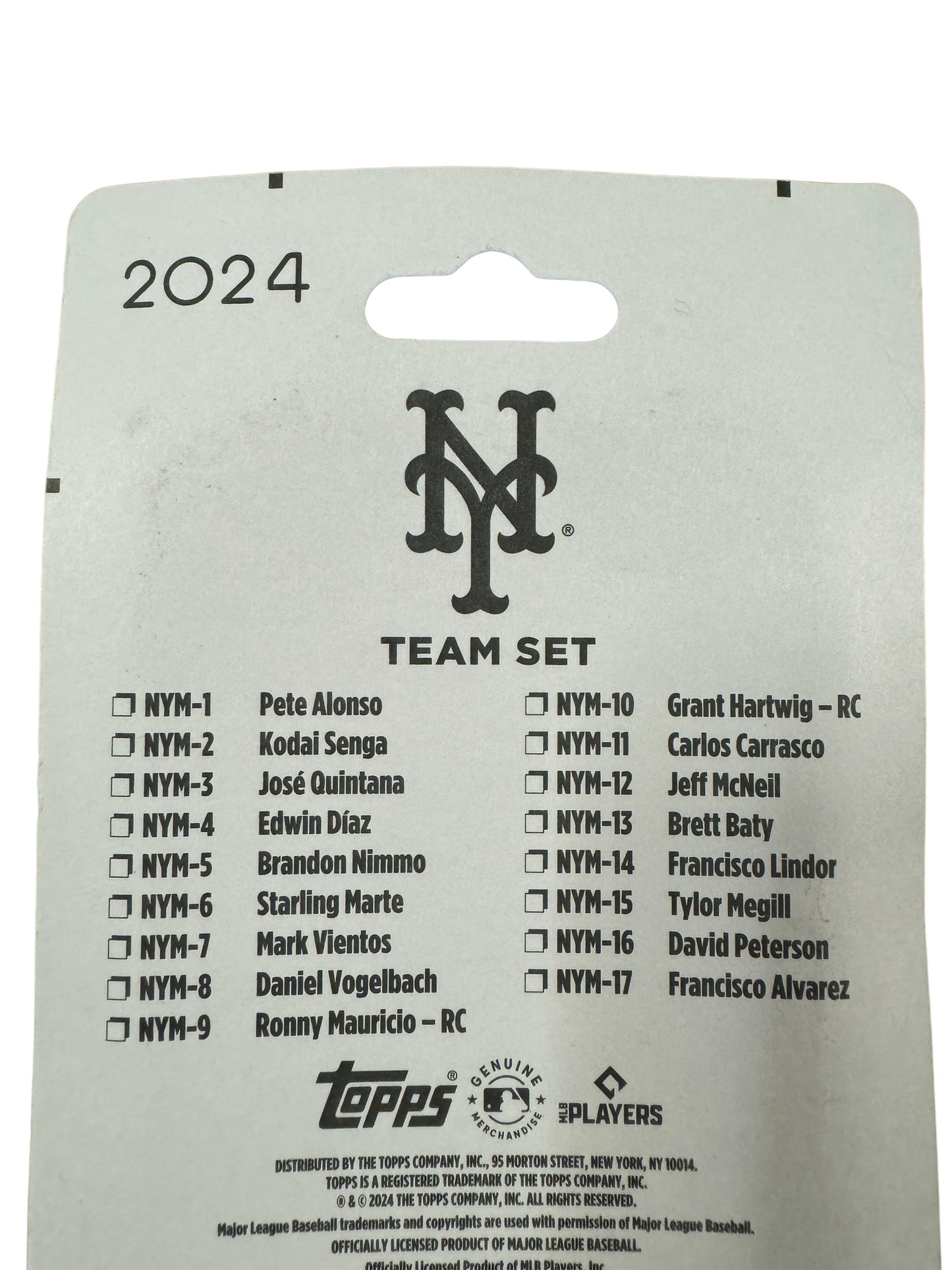 NEW YORK METS 2024 TOPPS TEAM SET
