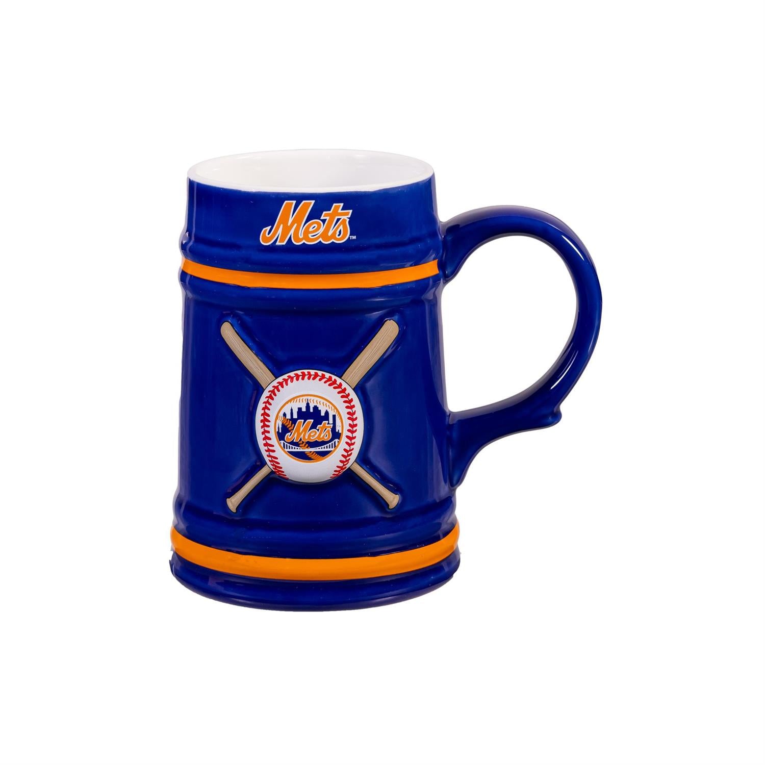 NEW YORK METS 24OZ CERAMIC STEIN CUP WITH GIFT BOX