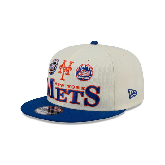 NEW YORK METS ARCHIVE 9FIFTY SNAPBACK HAT - CHROME WHITE