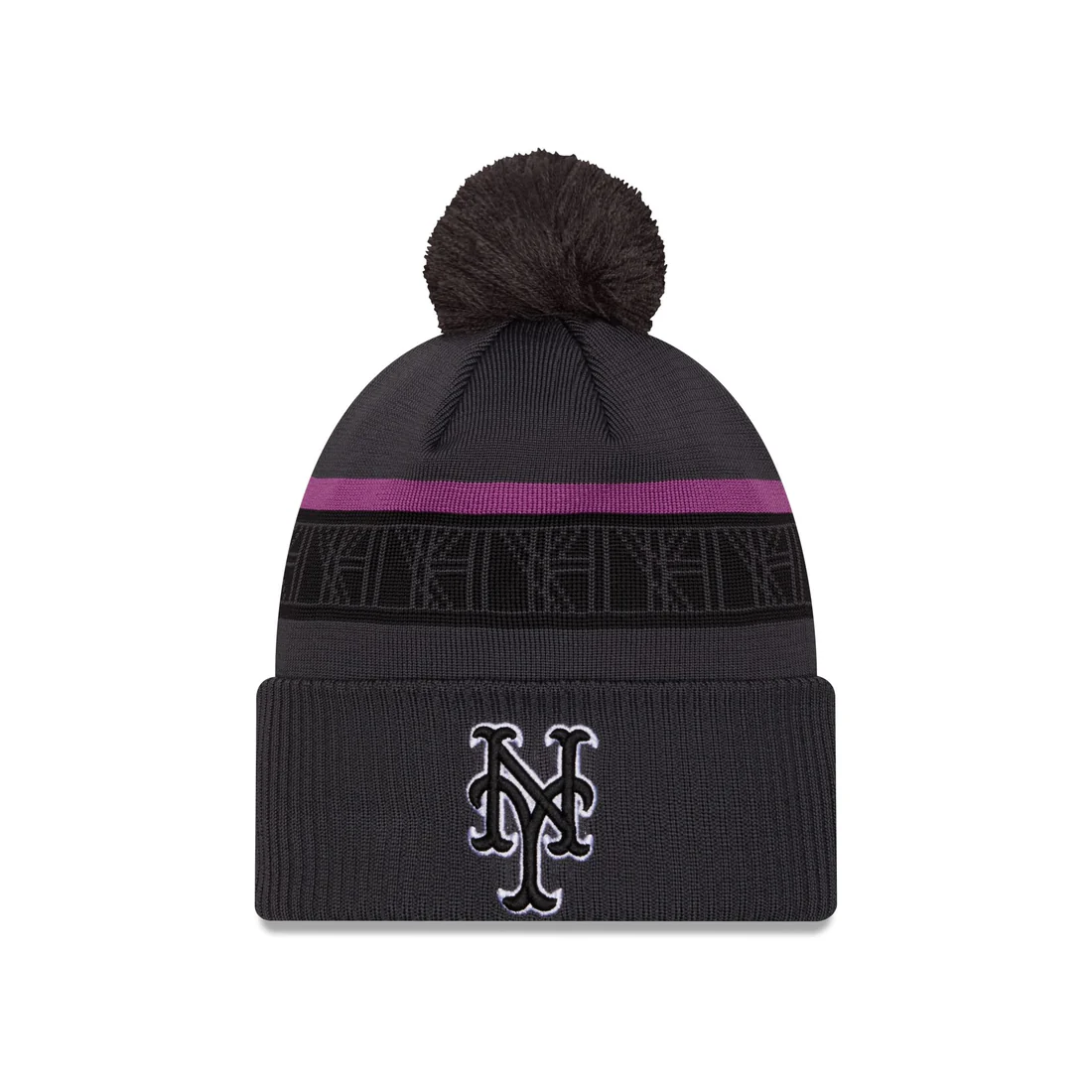 NEW YORK METS CITY CONNECT CUFFED KNIT BEANIE WITH POM