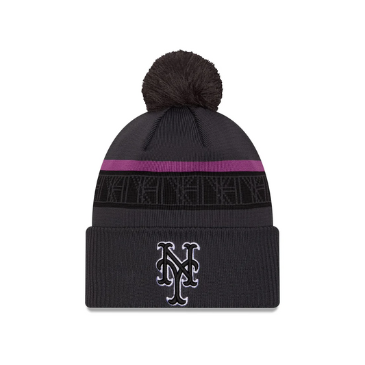 NEW YORK METS CITY CONNECT CUFFED KNIT BEANIE WITH POM