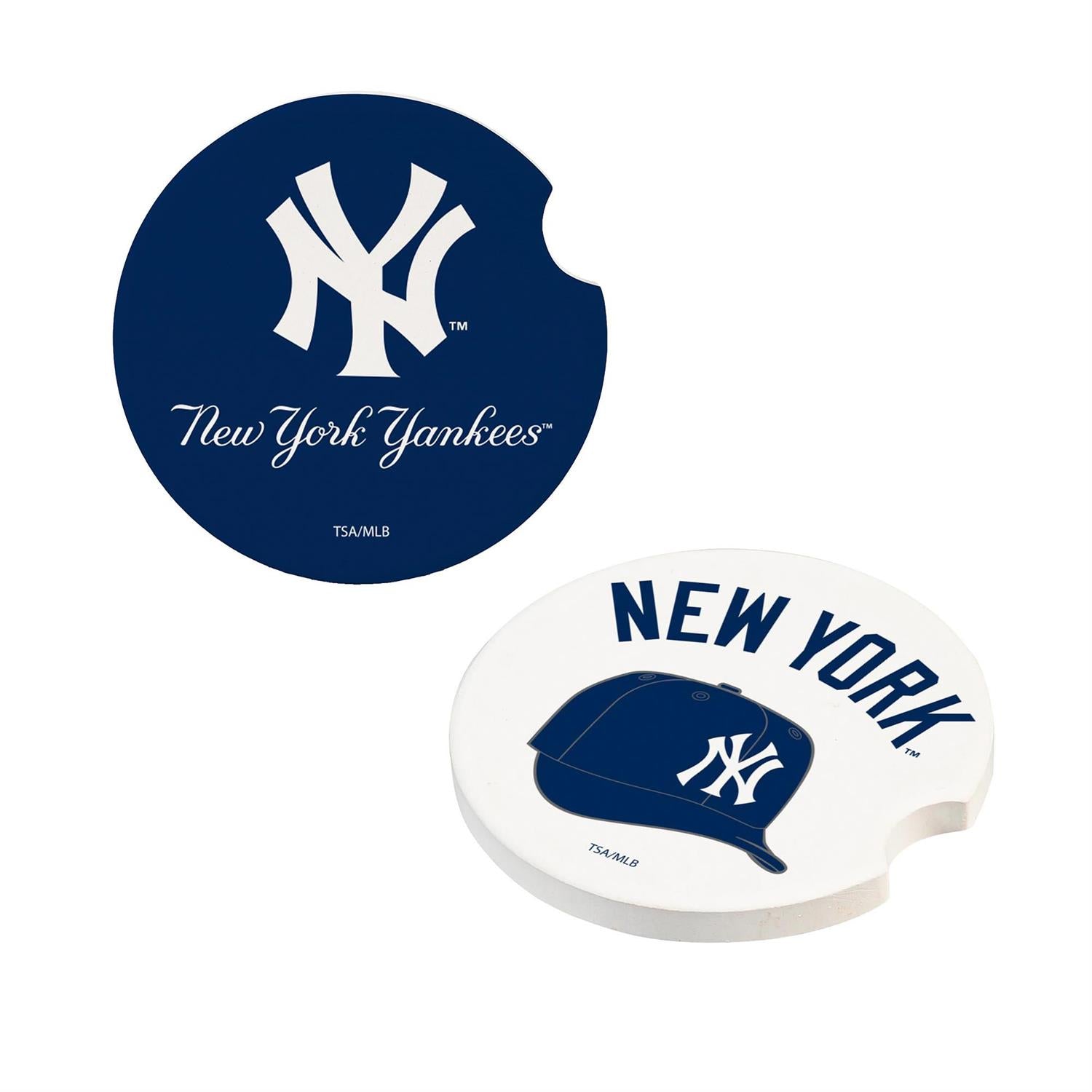 NEW YORK YANKEES 2-PIECE CAR COASTER SET