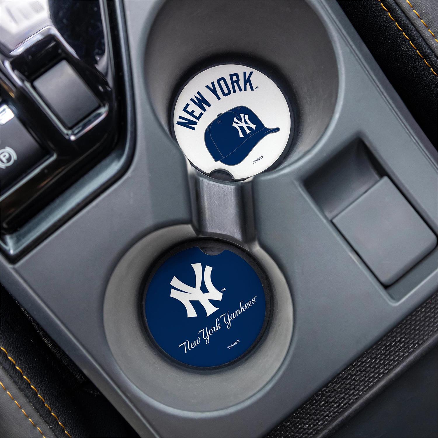 NEW YORK YANKEES 2-PIECE CAR COASTER SET