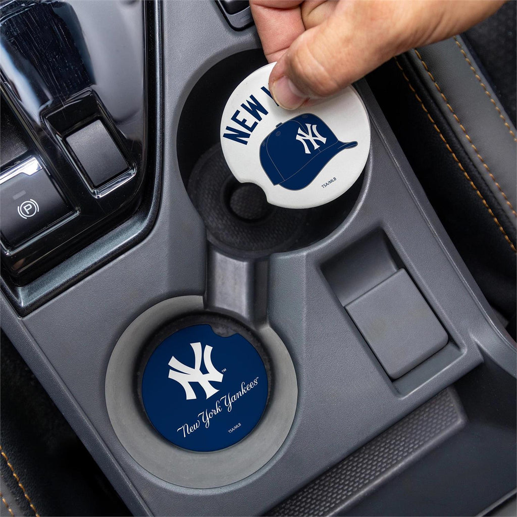 NEW YORK YANKEES 2-PIECE CAR COASTER SET