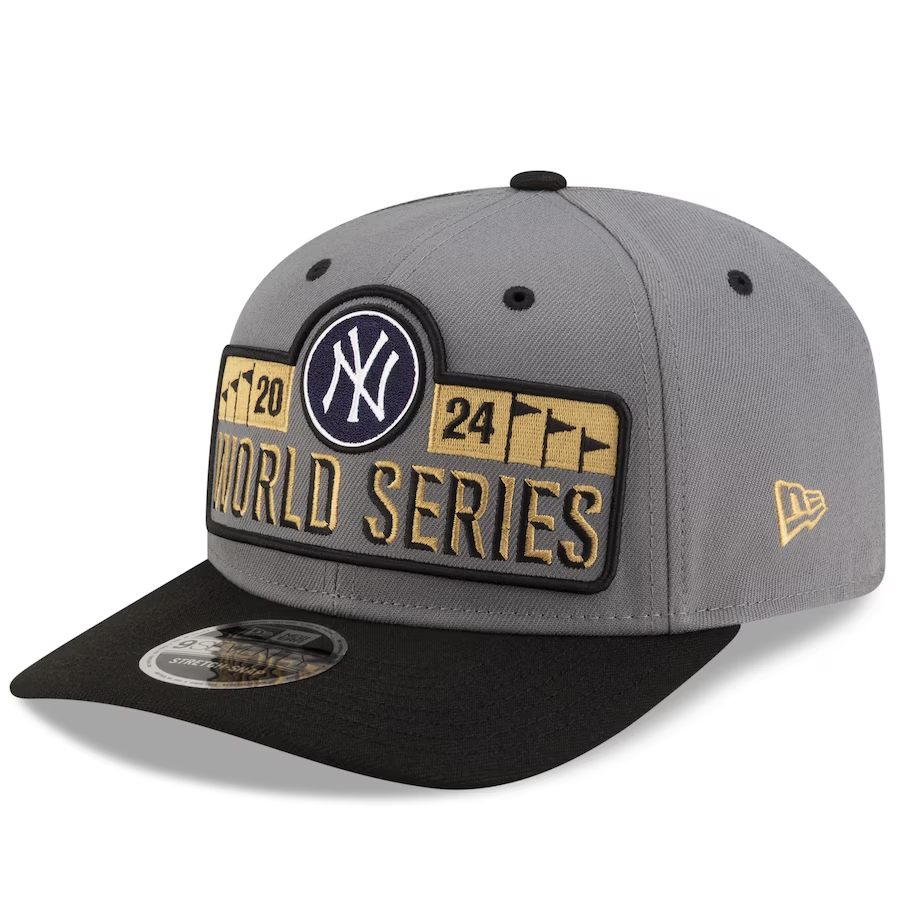 NEW YORK YANKEES 2024 ALCS CHAMPIONS LOCKER ROOM  9SEVENTY STRETCH-SNAPBACK HAT - GRAY
