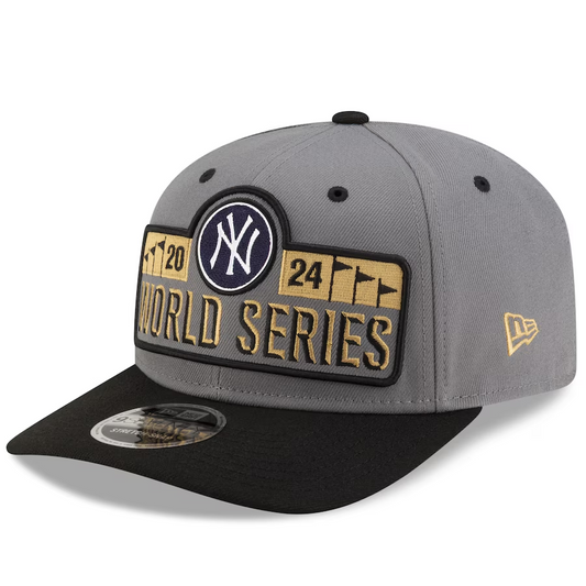 NEW YORK YANKEES 2024 ALCS CHAMPIONS LOCKER ROOM  9SEVENTY STRETCH-SNAPBACK HAT - GRAY