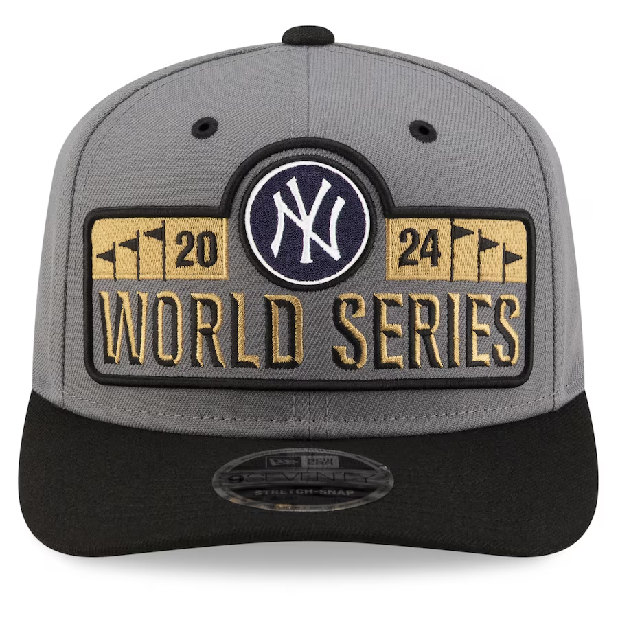 NEW YORK YANKEES 2024 ALCS CHAMPIONS LOCKER ROOM  9SEVENTY STRETCH-SNAPBACK HAT - GRAY