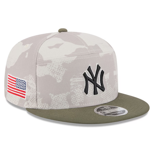 NEW YORK YANKEES 2025 MLB ARMED FORCES 9FIFTY SNAPBACK HAT - STONE/OLIVE