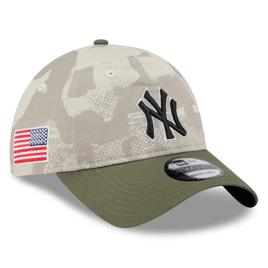 NEW YORK YANKEES 2025 MLB ARMED FORCES 9TWENTY ADJUSTABLE HAT - STONE/OLIVE