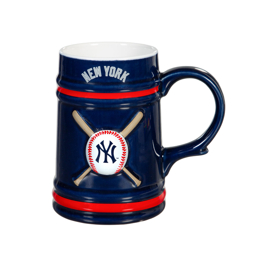 NEW YORK YANKEES 24OZ CERAMIC STEIN CUP WITH GIFT BOX