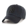 NEW YORK YANKEES '47 BRAND CLEAN UP ADJUSTABLE HAT - BLACK/BLACK