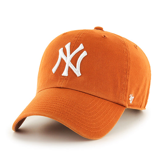 NEW YORK YANKEES '47 BRAND CLEAN UP ADJUSTABLE HAT - BRIGHT ORANGE