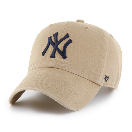 NEW YORK YANKEES '47 BRAND CLEAN UP ADJUSTABLE HAT - KHAKI/BLACK