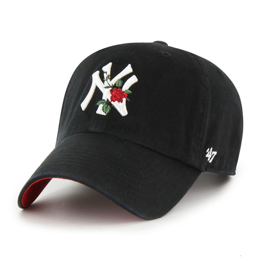 NEW YORK YANKEES '47 BRAND 'THORN' CLEAN UP ADJUSTABLE HAT - BLACK