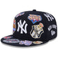 NEW YORK YANKEES ALL OVER PATCH 59FIFTY FITTED HAT - NAVY