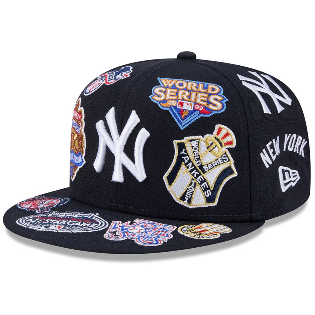 NEW YORK YANKEES ALL OVER PATCH 59FIFTY FITTED HAT - NAVY