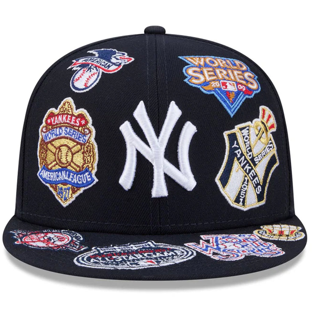 NEW YORK YANKEES ALL OVER PATCH 59FIFTY FITTED HAT - NAVY
