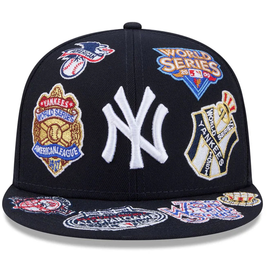 NEW YORK YANKEES ALL OVER PATCH 59FIFTY FITTED HAT - NAVY