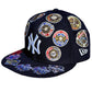 NEW YORK YANKEES ALL OVER PATCH 9FIFTY SNAPBACK HAT - NAVY