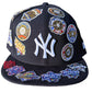 NEW YORK YANKEES ALL OVER PATCH 9FIFTY SNAPBACK HAT - NAVY