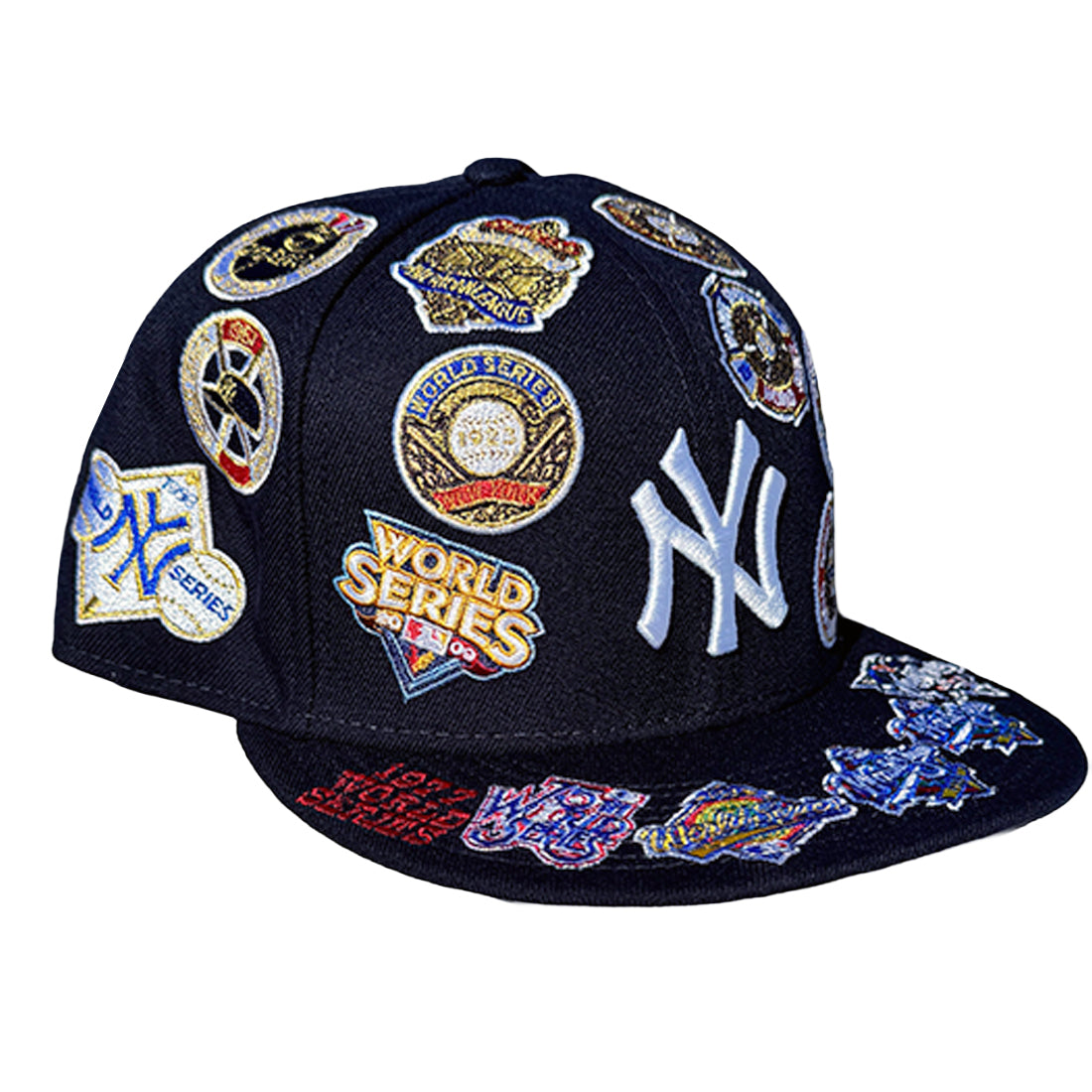 NEW YORK YANKEES ALL OVER PATCH 9FIFTY SNAPBACK HAT - NAVY