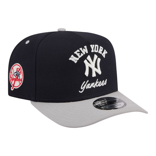 NEW YORK YANKEES ARCHED 9FIFTY A-FRAME SNAPBACK HAT - NAVY/GRAY