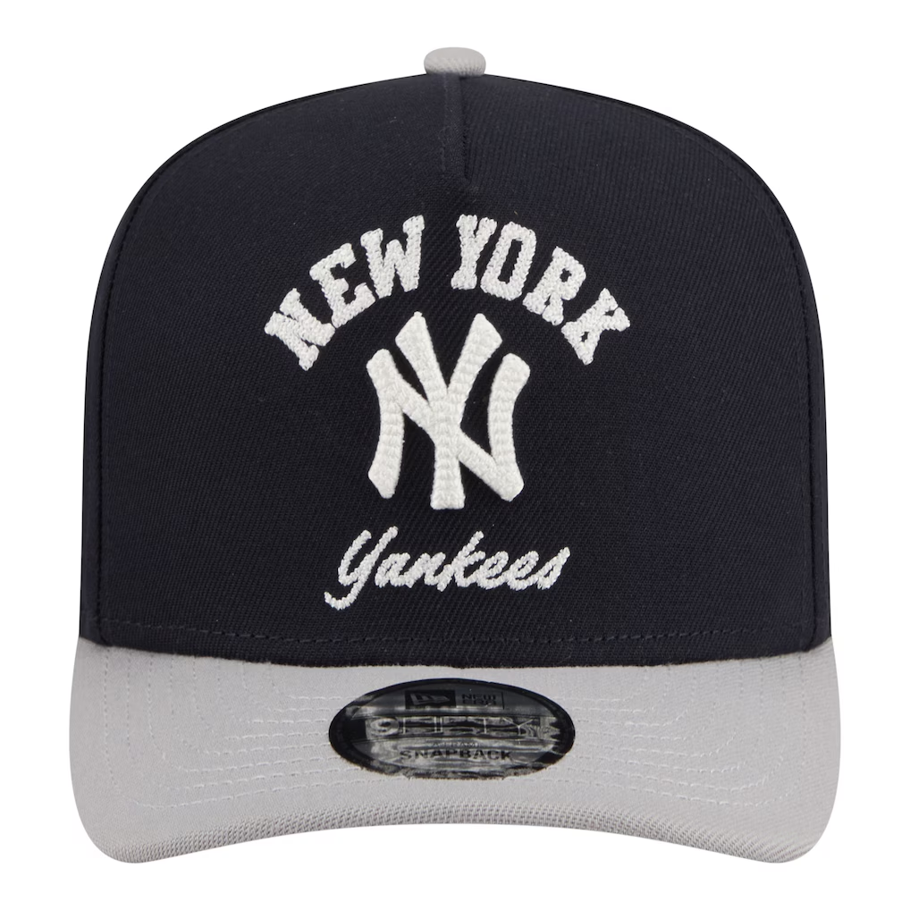 NEW YORK YANKEES ARCHED 9FIFTY A-FRAME SNAPBACK HAT - NAVY/GRAY