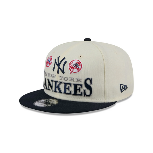 NEW YORK YANKEES ARCHIVE 9FIFTY SNAPBACK HAT - CHROME WHITE