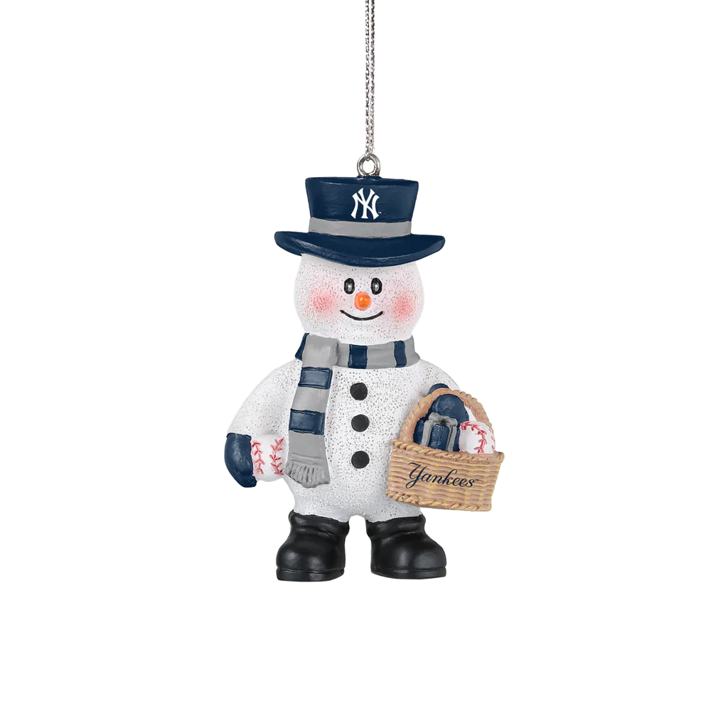 NEW YORK YANKEES BASKET SNOWMAN ORNAMENT