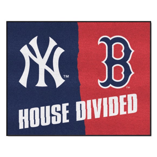 NEW YORK YANKEES / BOSTON RED SOX HOUSE DIVIDED 34" X 42.5" MAT