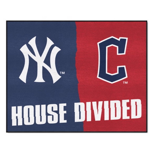 NEW YORK YANKEES / CLEVELAND GUARDIANS HOUSE DIVIDED 34" X 42.5" MAT