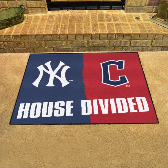 NEW YORK YANKEES / CLEVELAND GUARDIANS HOUSE DIVIDED 34" X 42.5" MAT