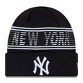 NEW YORK YANKEES CLUBHOUSE CUFFED SPORT KNIT - BLACK/WHITE