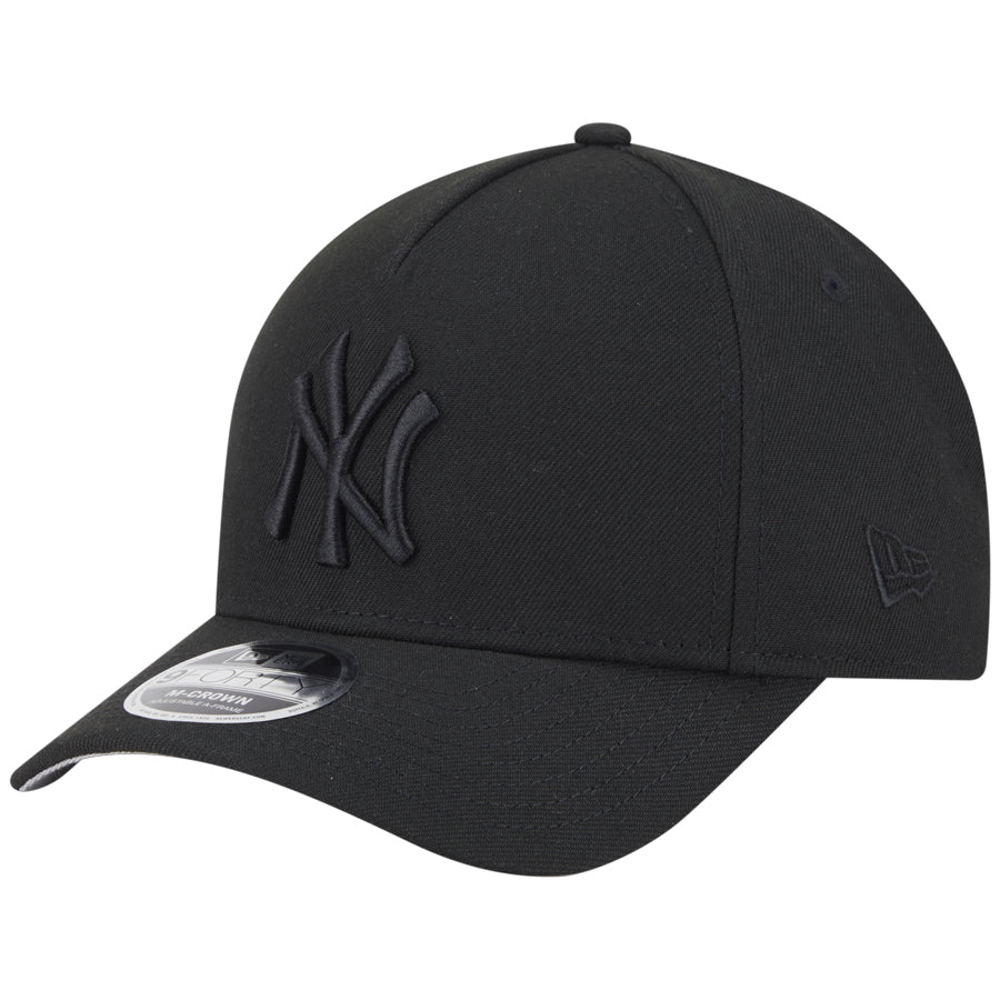 NEW YORK YANKEES M-CROWN 9FORTY A-FRAME SNAPBACK HAT - BLACK/BLACK